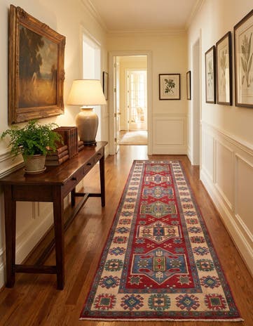 2' 8 x 9' 11 Hand Knotted Kazak Runner Rug
