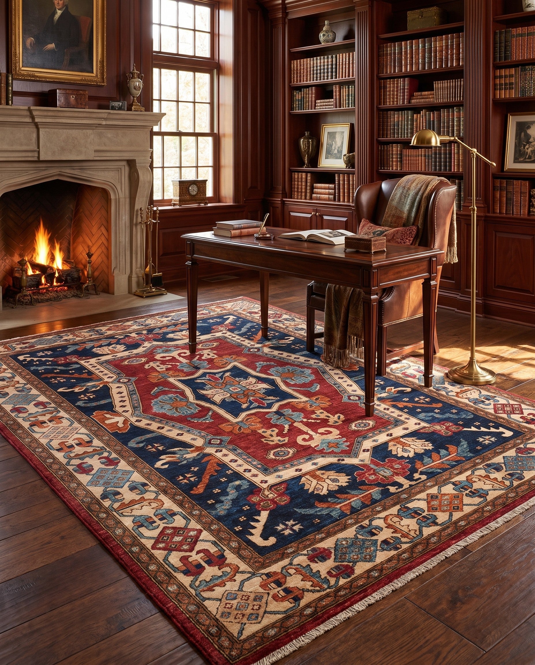 6' 8 x 10' 2 Hand Knotted Heriz Rug