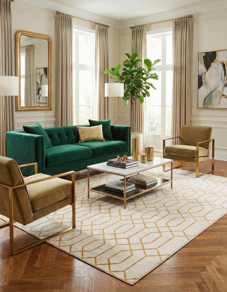 Detail image of 10' x 14'  Marilyn Monroe&trade; Glam Trellis Rug