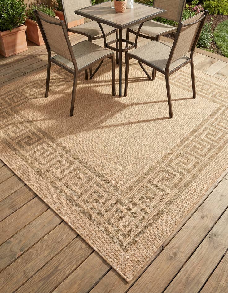Detail image of 6' x 6' Washable Border Indoor / Outdoor Square Rug