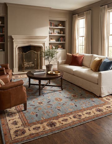 8' 1 x 9' 7 Hand Knotted Peshawar Ziegler Rug