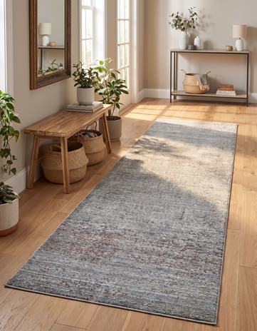Gray Aqua Runner Rug