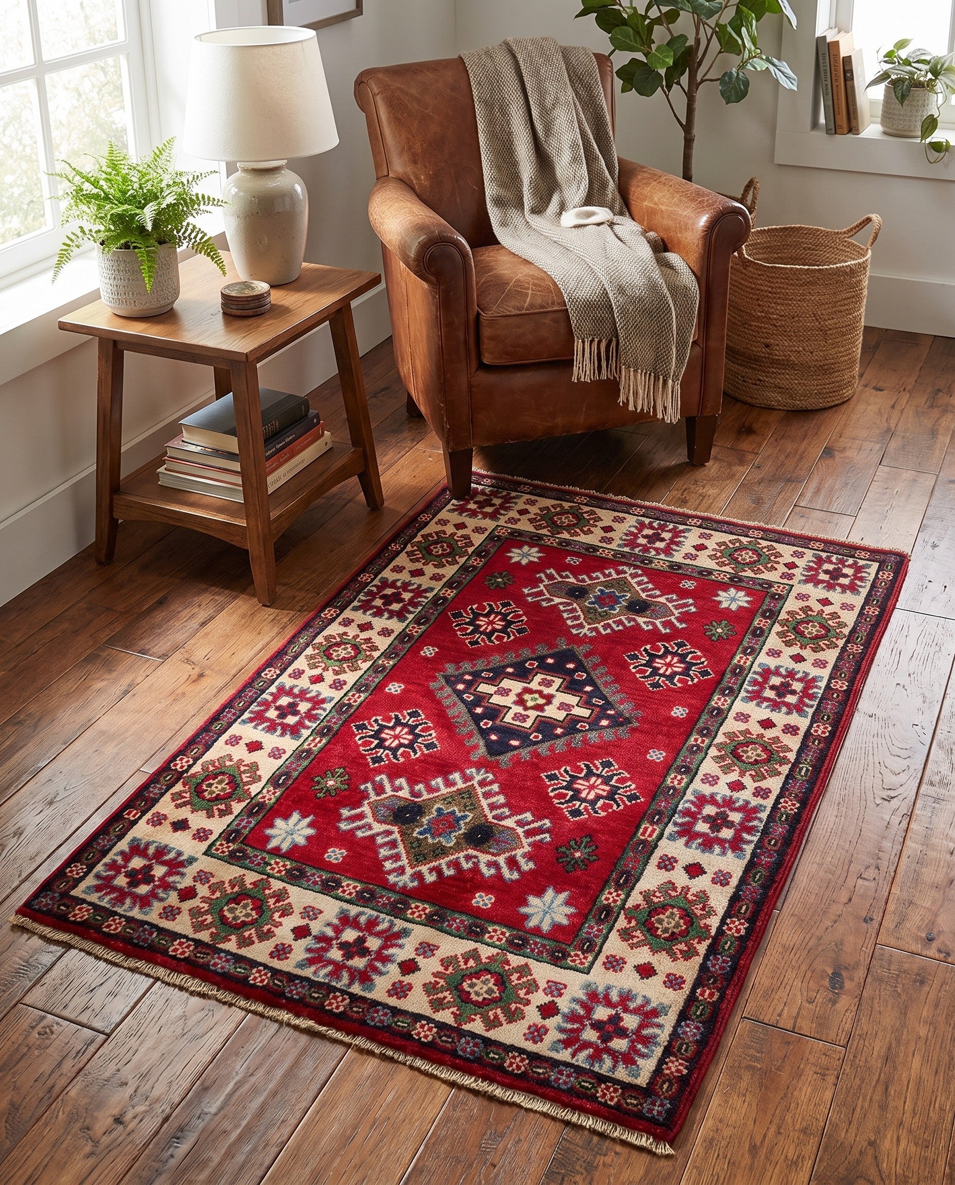 2' x 3' 2 Hand Knotted Kazak Rug