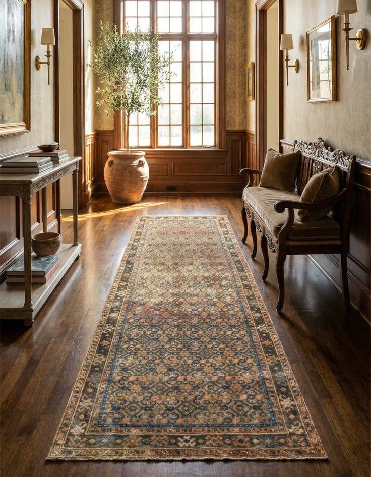 Detail image of 3' 6 x 10' 2 Hamedan Runner Rug