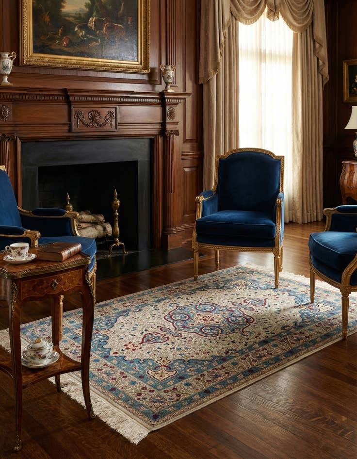 Detail image of 2' 9 x 4' 7 Hereke Silk Rug