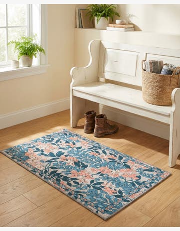 Blue and Cream Yara Rug