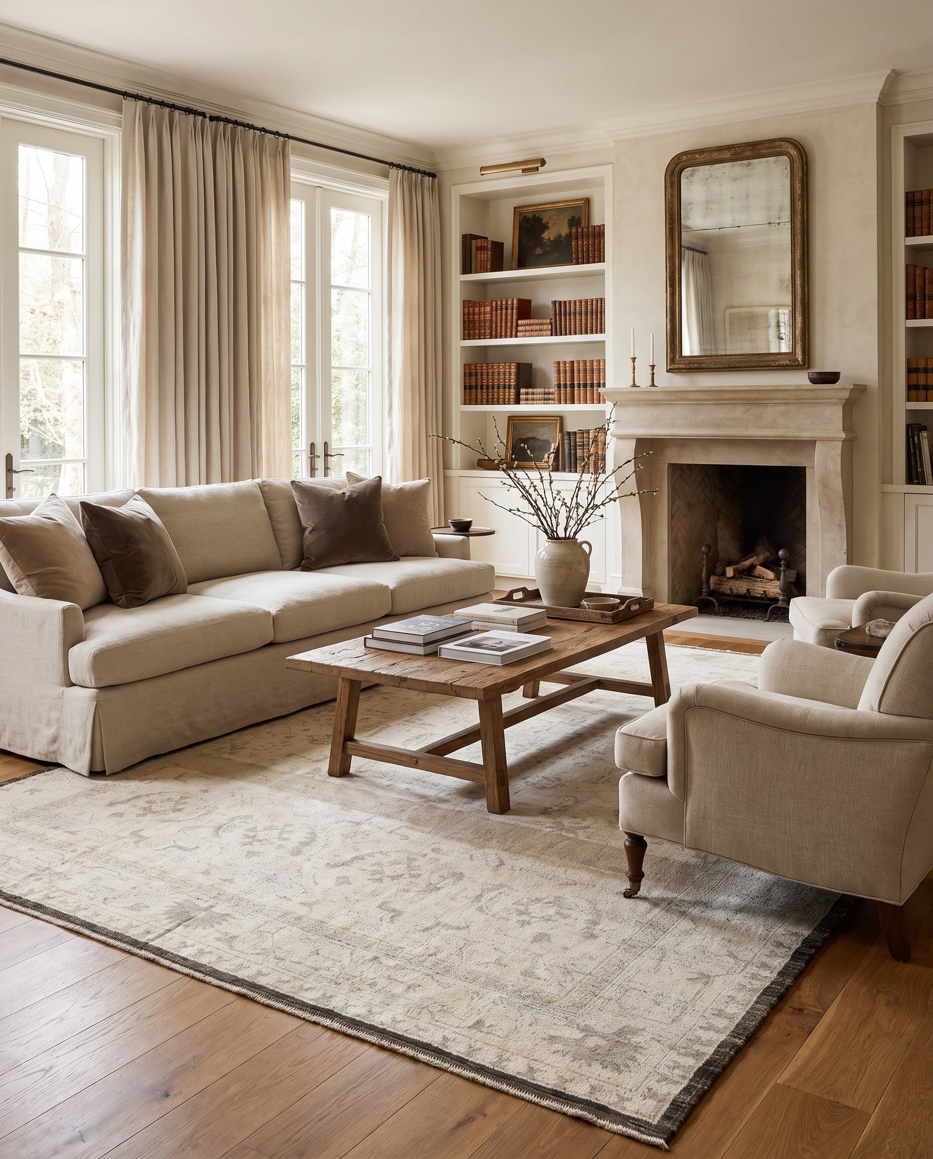 10' 5 x 14' 1 Hand Knotted Oushak Wool Rug
