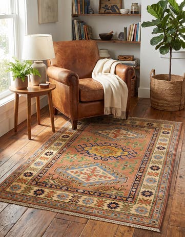 3' 2 x 4' 10 Hand Knotted Kazak Rug