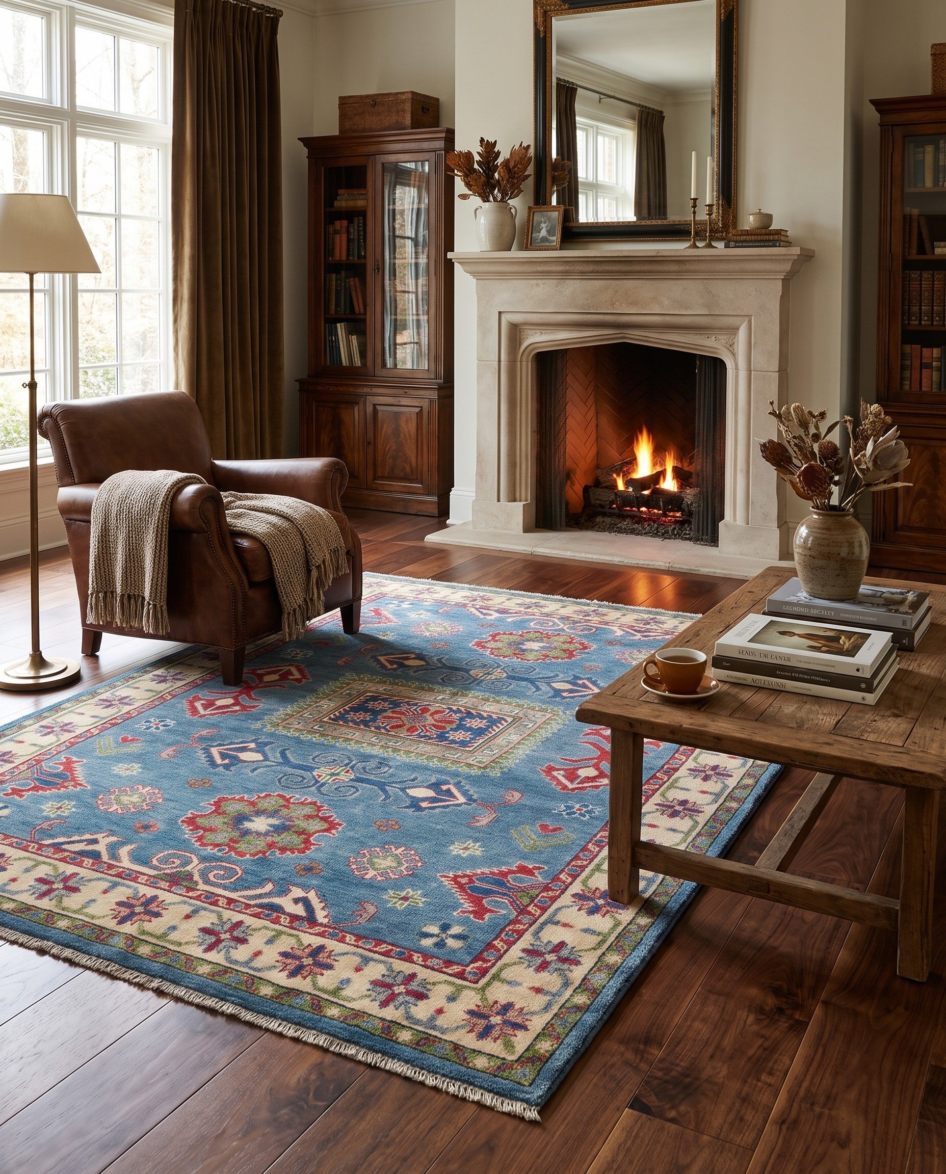 160cm x 215cm Hand Knotted Kazak Rug