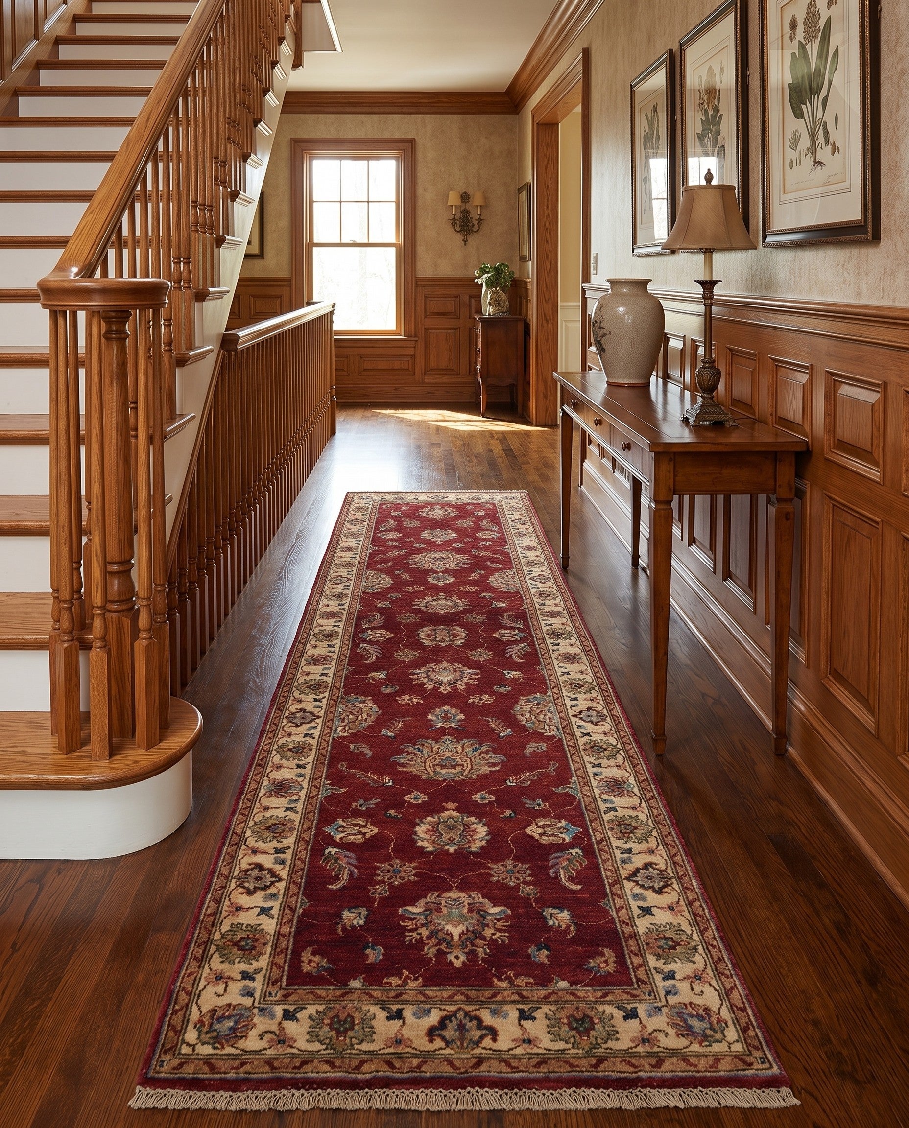 2' 7 x 8' 10 Hand Knotted Pershawar Ziegler Runner Rug