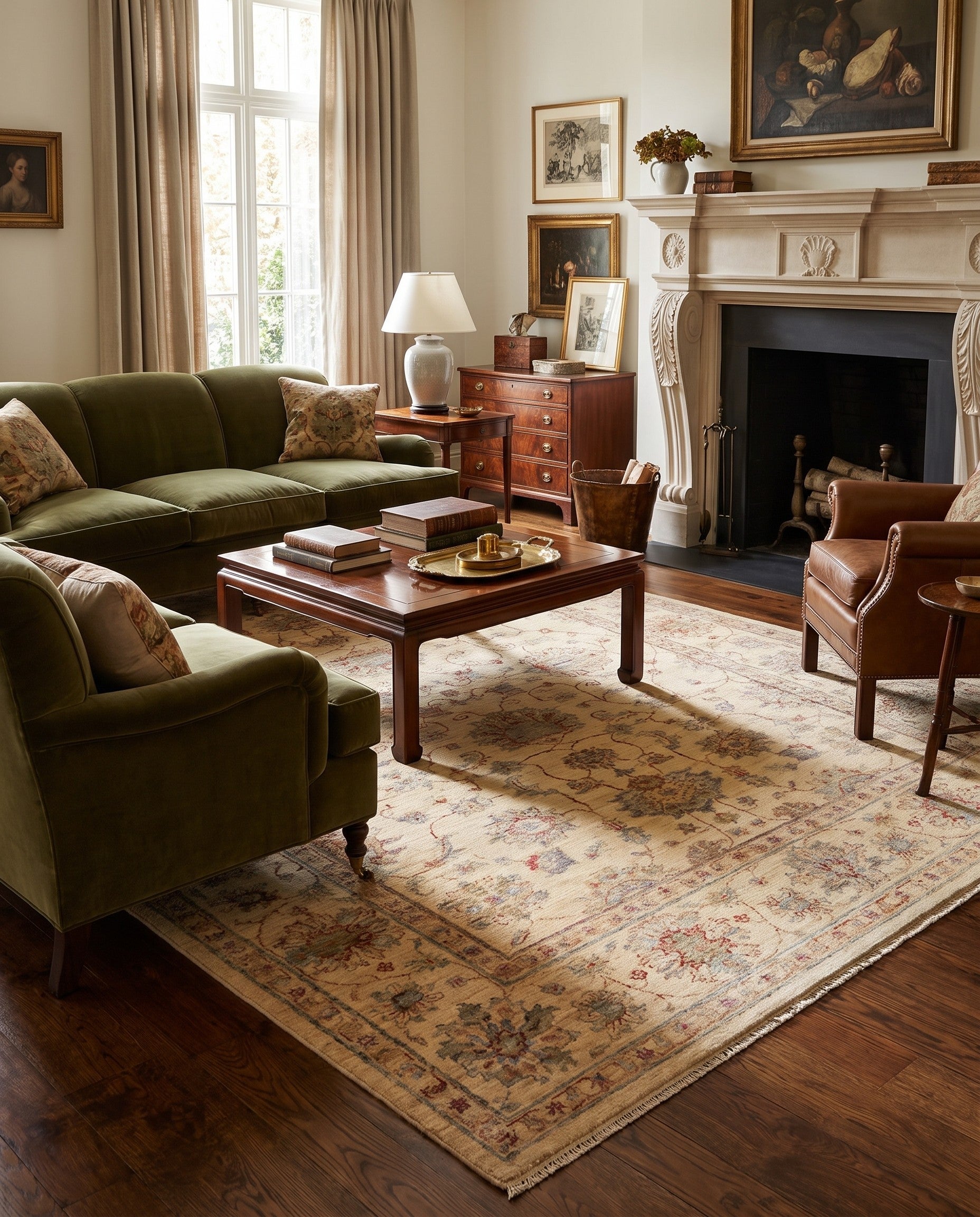 5' 9 x 7' 10 Hand Knotted Ziegler Rug