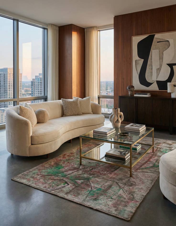 Detail image of 3' 9 x 6' 5 Hand Knotted Ultra Vintage Persian Wool Rug