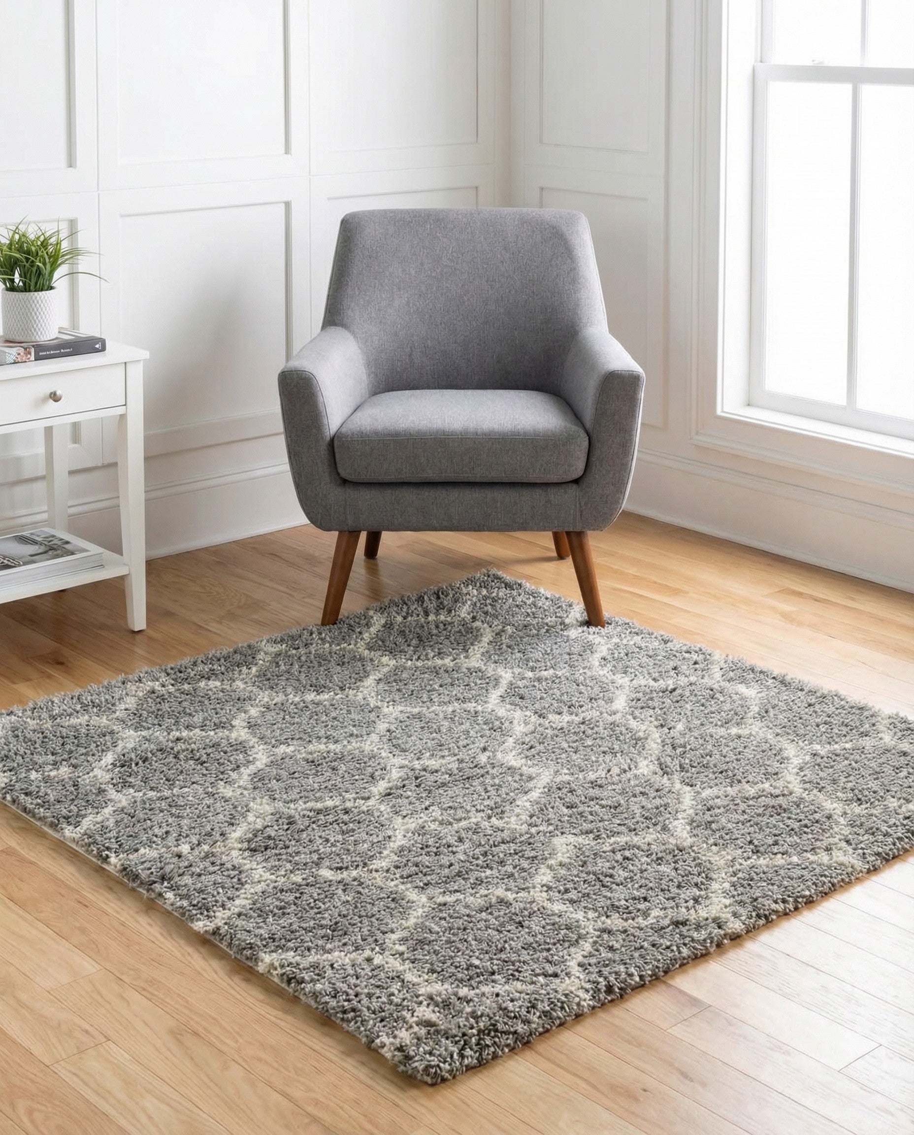 Primary image 4' x 4' Trellis Shag Square Rug