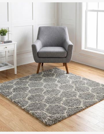 4' x 4' Trellis Shag Square Rug
