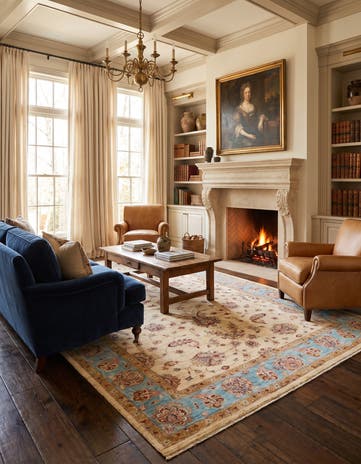 6' 9 x 9' 10 Hand Knotted Ziegler Rug