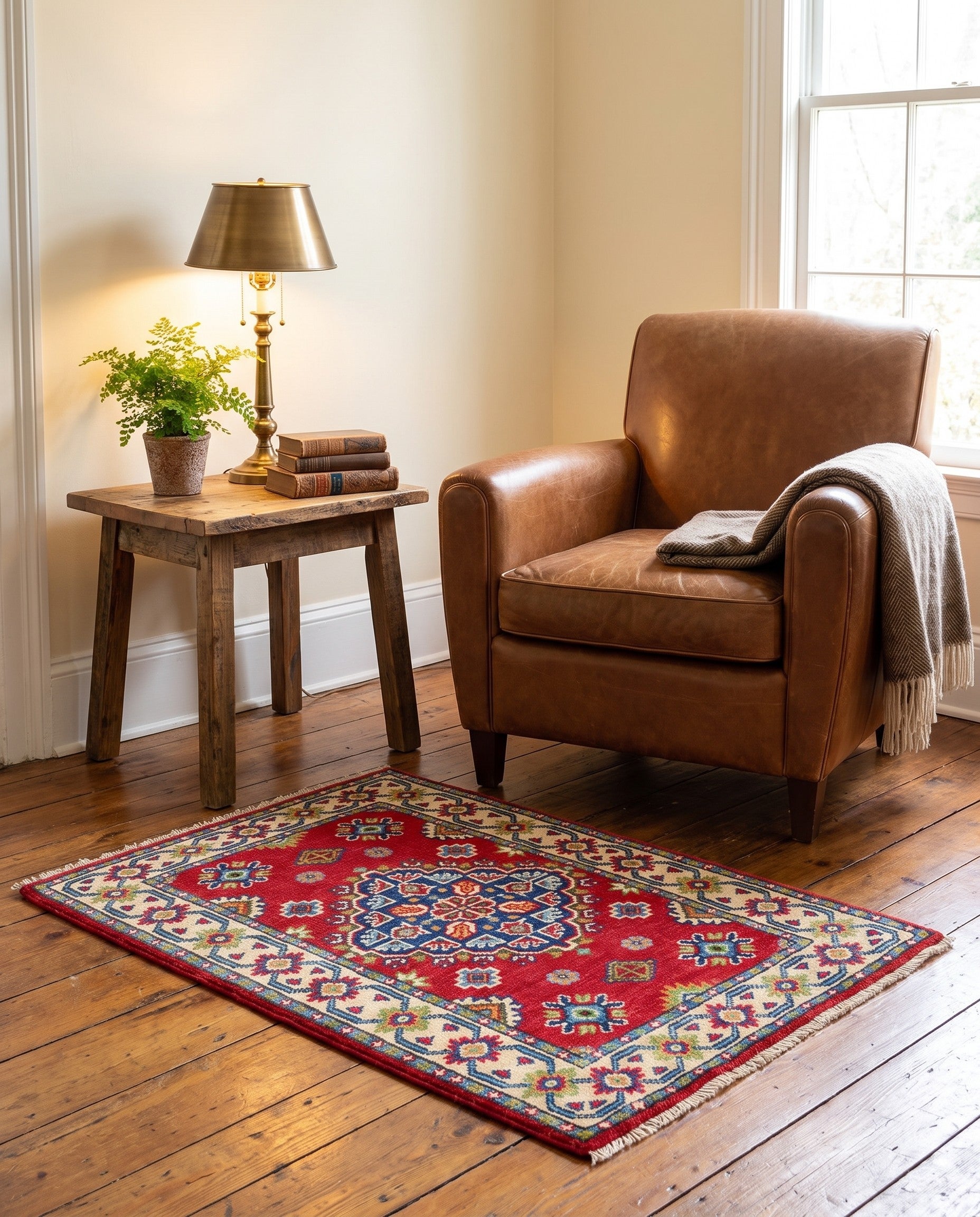 2' x 3' 1 Hand Knotted Kazak Rug
