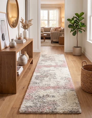 Pink Soft Touch Shag Runner Rug
