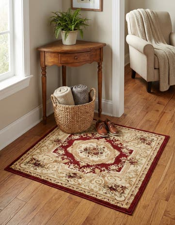 Red Chateau Square Rug