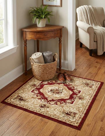 Red Chateau Square Rug
