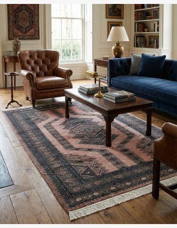 4' 2 x 6' 6 Hand Knotted Bokhara Oriental Wool Rug