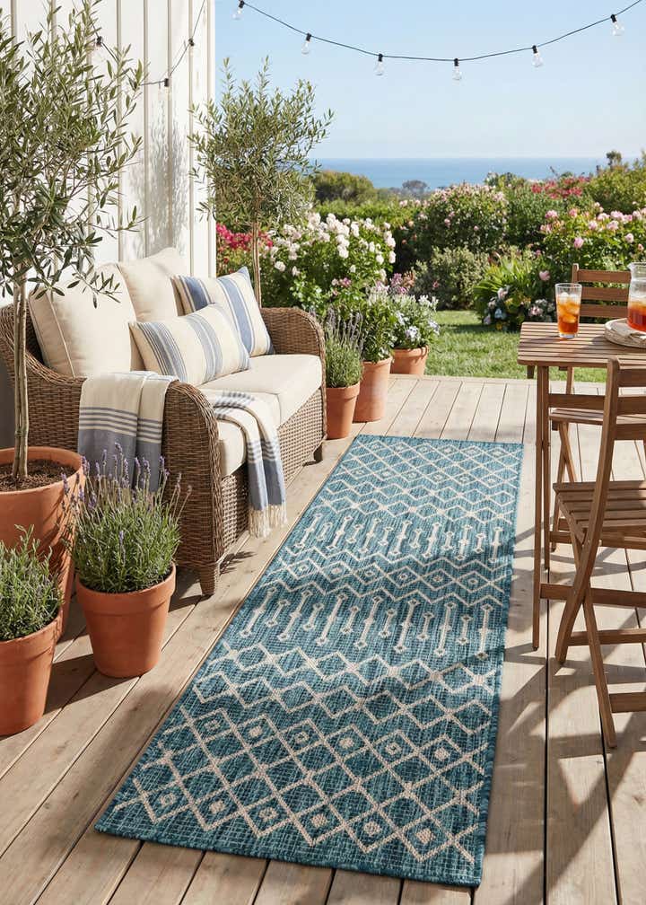 2' x 6' Easy-Clean Lattice Indoor / Outdoor Runner Rug