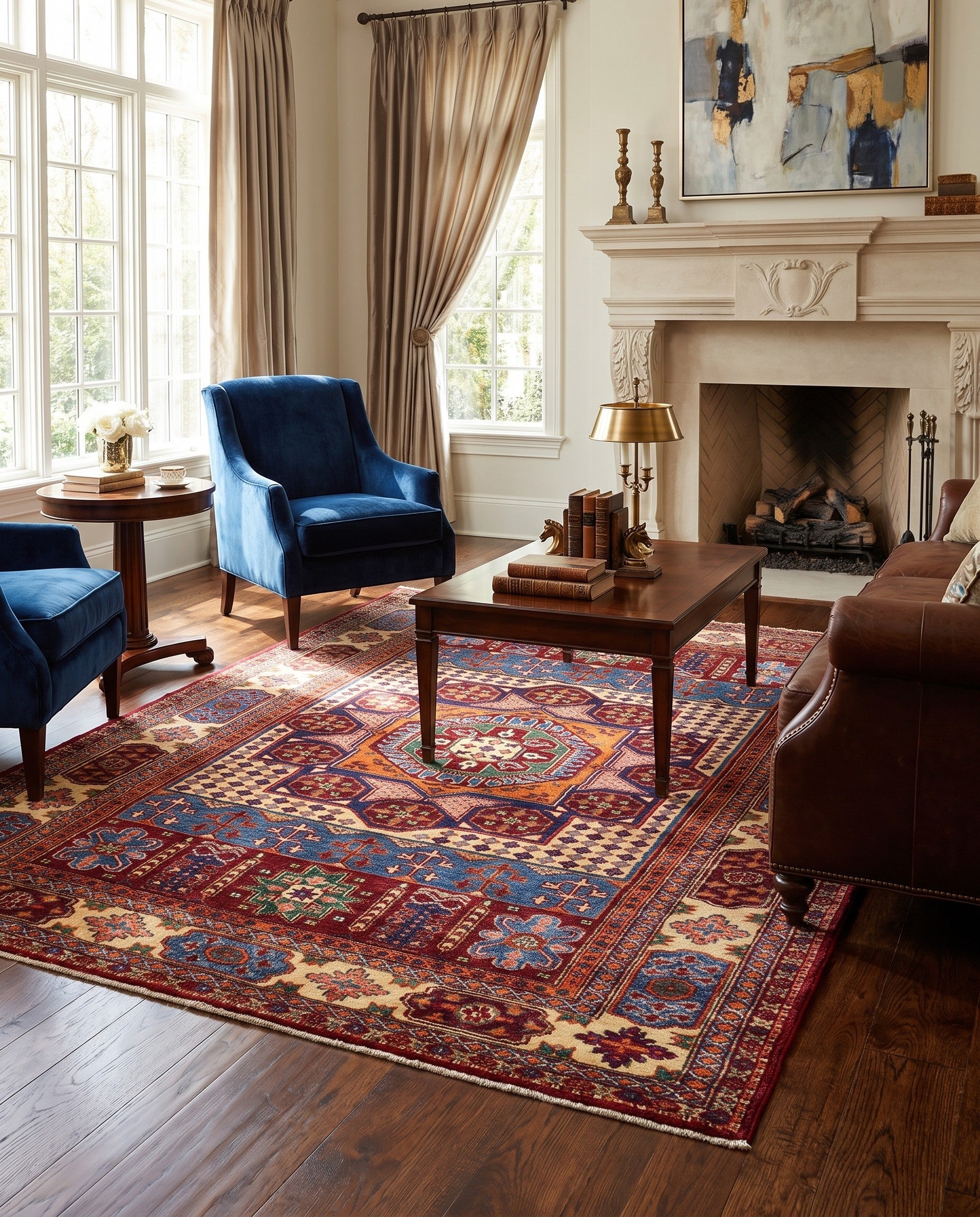 5' 1 x 6' 11 Hand Knotted Mamluk Ziegler Rug