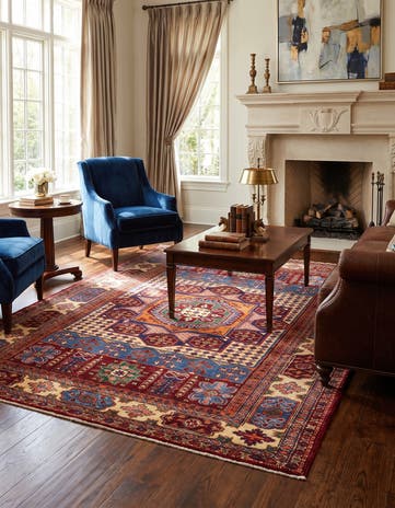 5' 1 x 6' 11 Hand Knotted Mamluk Ziegler Rug