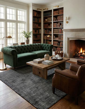 Blackberry Hand Woven Jill Zarin English Manor Farmhouse Wool Rug