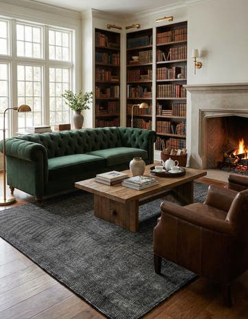 Blackberry Hand Woven Jill Zarin English Manor Farmhouse Wool Rug