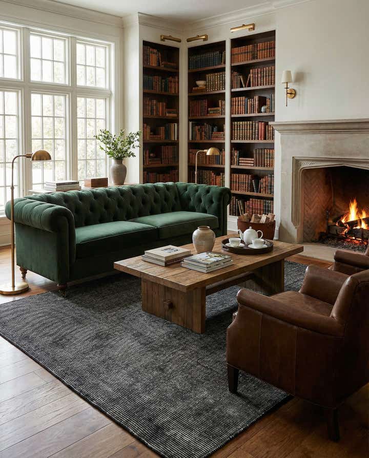 7' 1 x 10' Hand Woven Jill Zarin English Manor Farmhouse Wool Rug