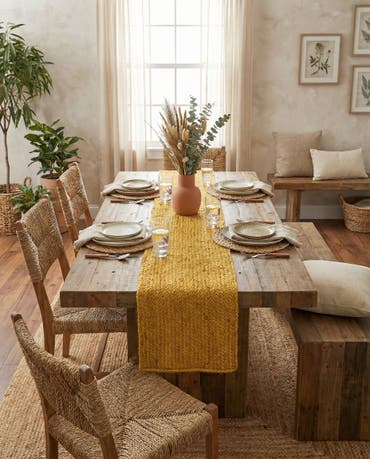  1' 2 x 10'  Hand Braided Jute Table Runner Rug