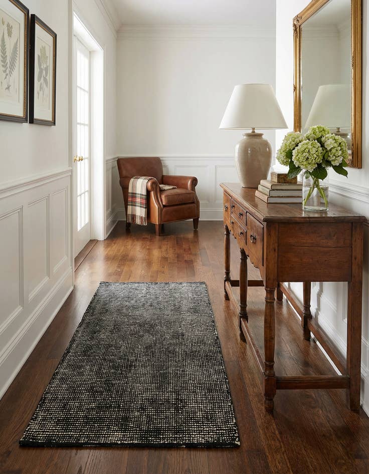 Detail image of 2' x 4' 1  Hand Woven Jill Zarin English Manor Farmhouse Wool Runner Rug