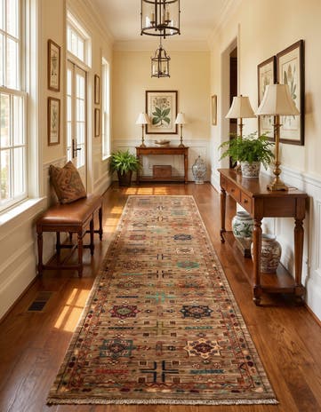 2' 9 x 10' Hand Knotted Ariana Ziegler Runner Rug