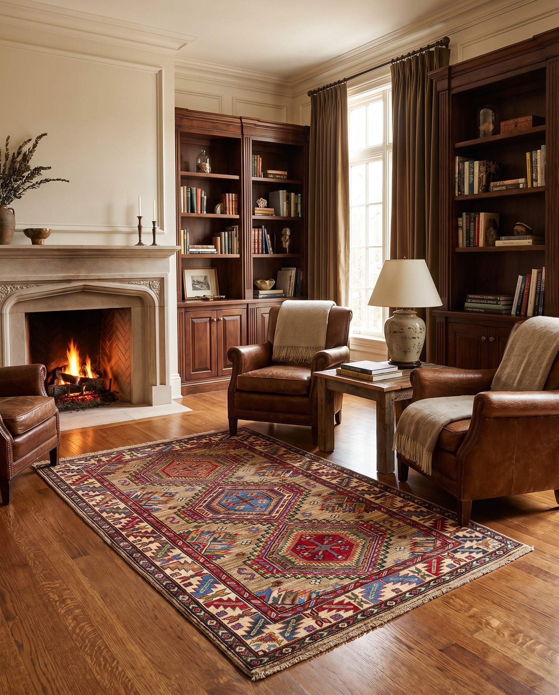 3' 5 x 5' 1 Hand Knotted Kazak Rug