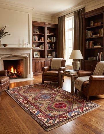 3' 5 x 5' 1 Hand Knotted Kazak Rug