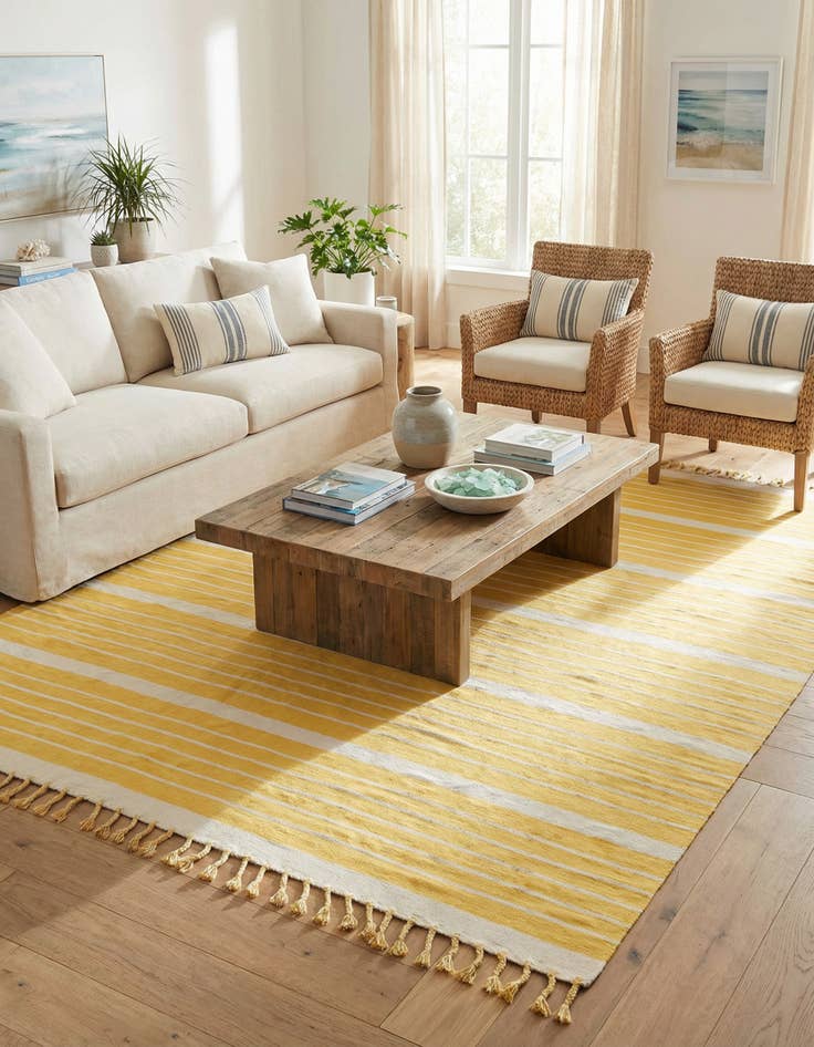 Detail image of 9' x 12'  Hand Woven Chindi Cotton Rug