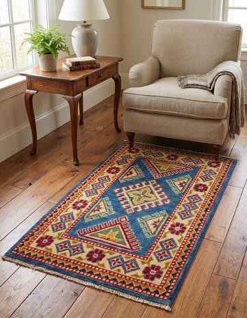 1' 11 x 3' 3 Hand Knotted Kazak Rug