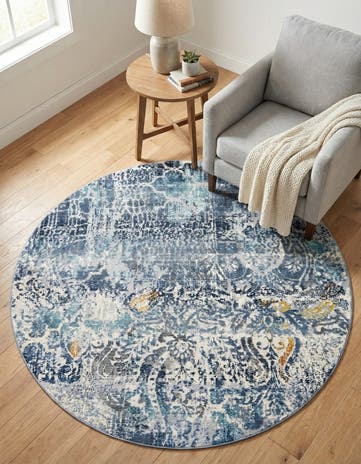 Blue Malibu Round Rug
