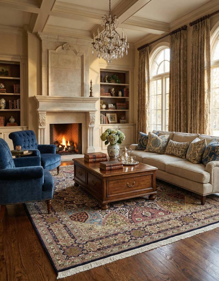 Detail image of 6' 8 x 8' 3 Hand Knotted Tabriz Persian Square Rug