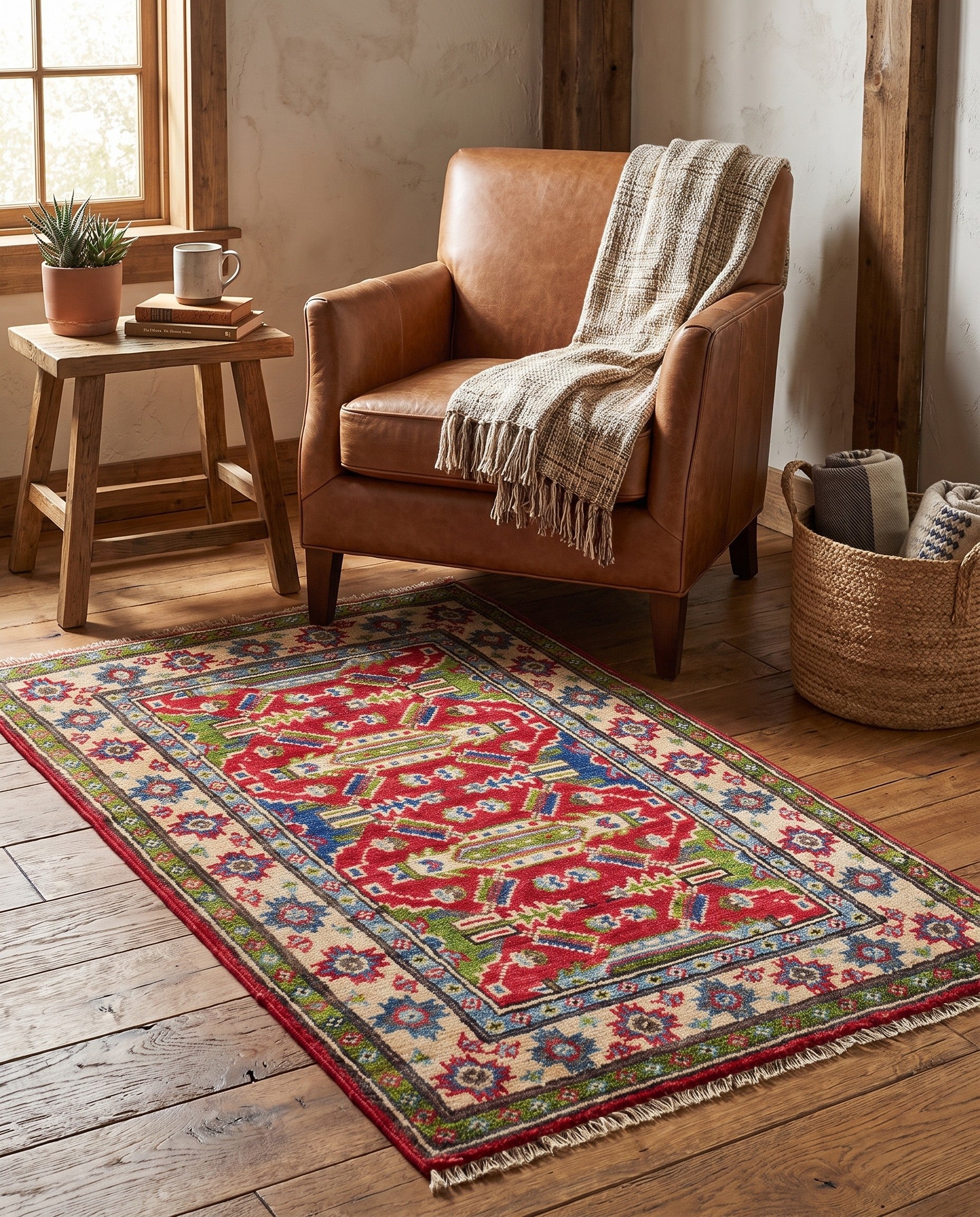 1' 11 x 3' 2 Hand Knotted Kazak Rug