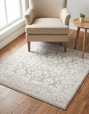 Light Gray Charlotte Square Rug