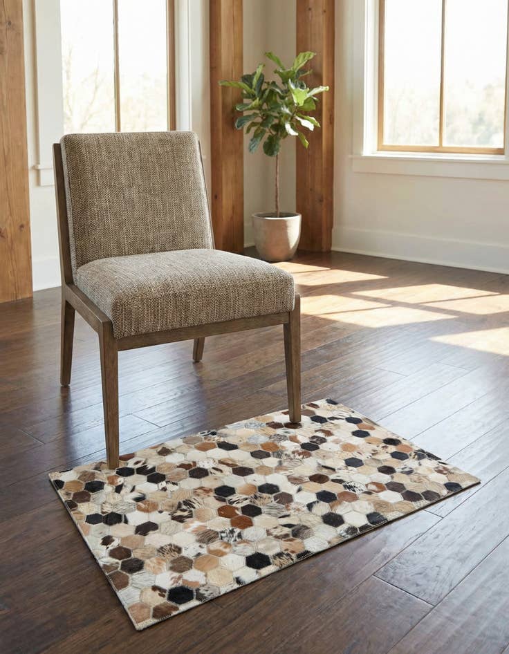 Detail image of 2' x 3' 1 Cowhide Leather Rug