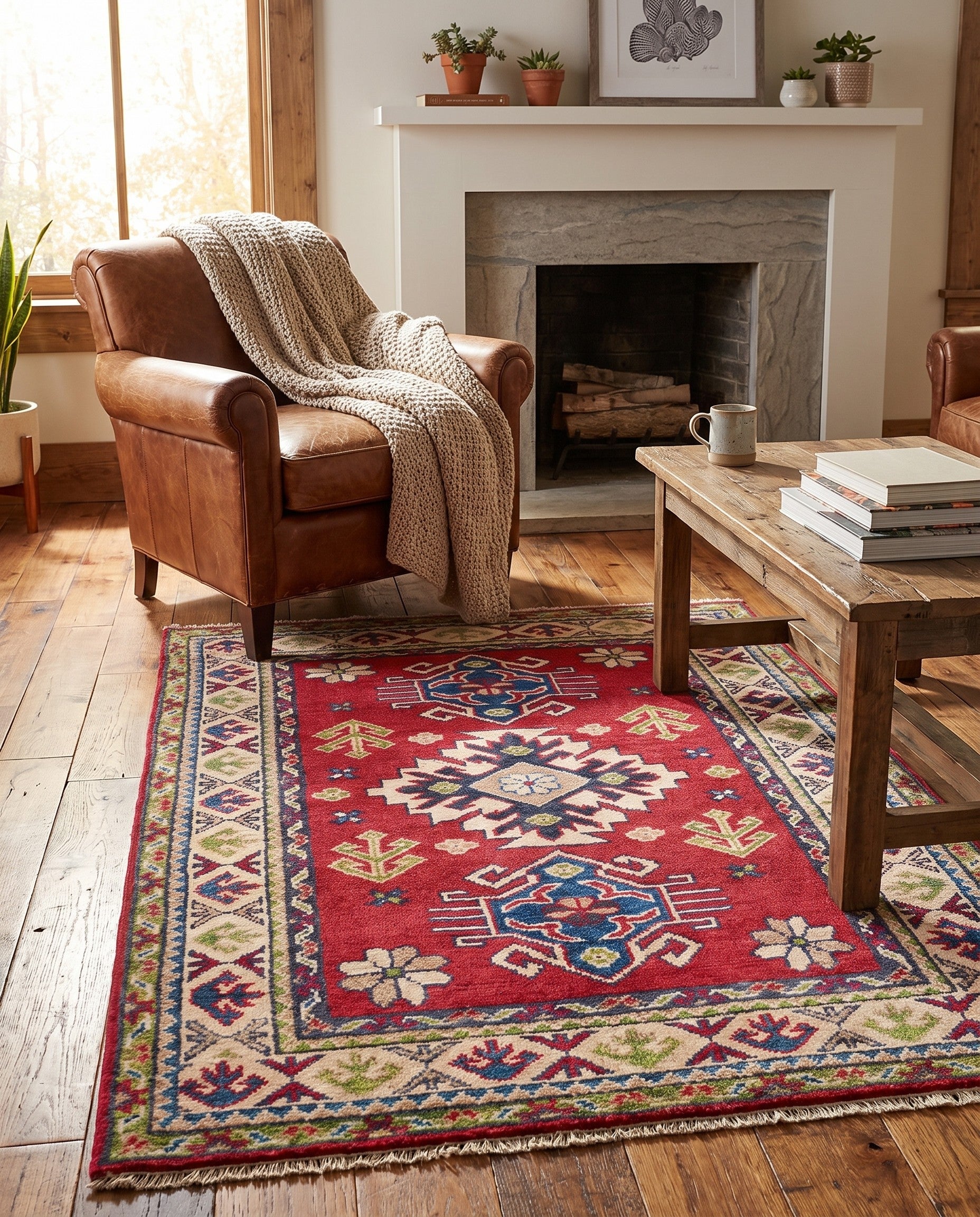 2' 8 x 4' Hand Knotted Kazak Rug