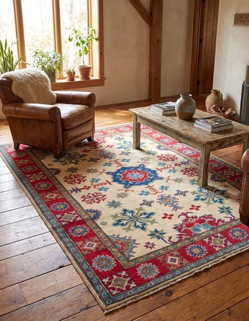5' 1 x 7' Hand Knotted Kazak Rug