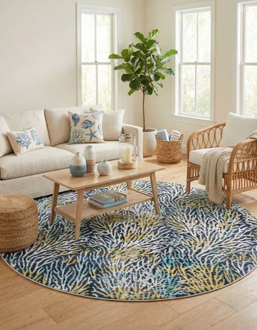 7' x 7' Ariel Round Rug