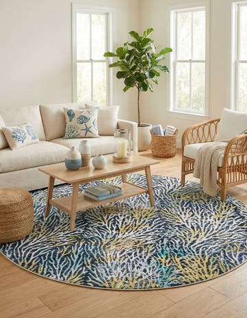 7' x 7' Ariel Round Rug
