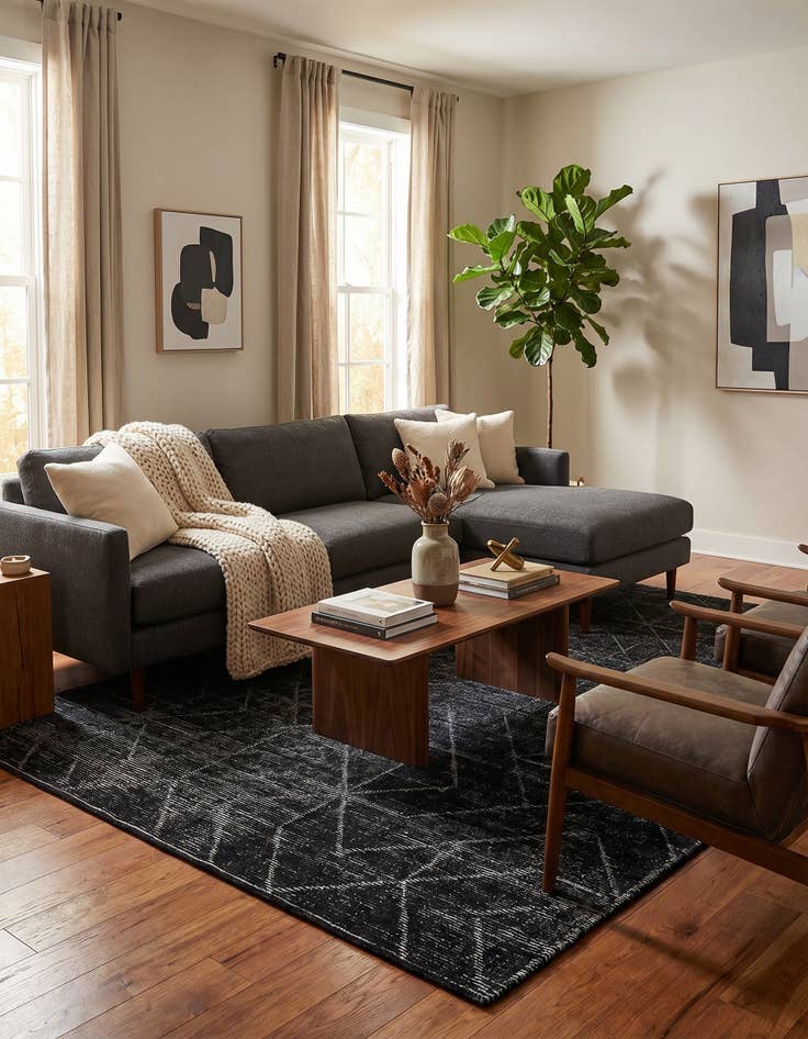 Detail image of 7' 10 x 10' WoolCraft Geometric Rug