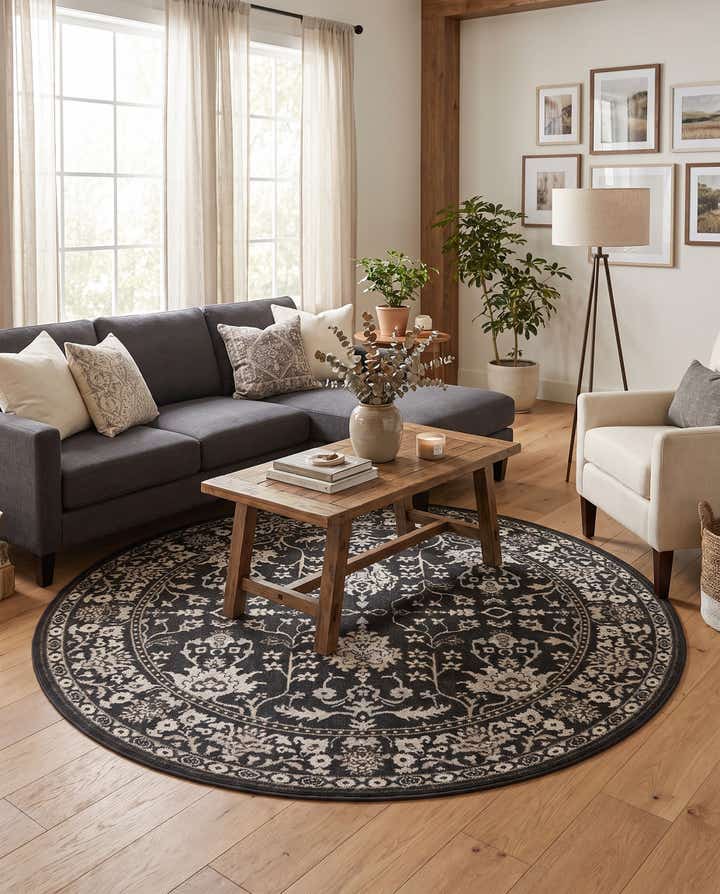 160cm x 160cm Kamala Washable Tapis Rond