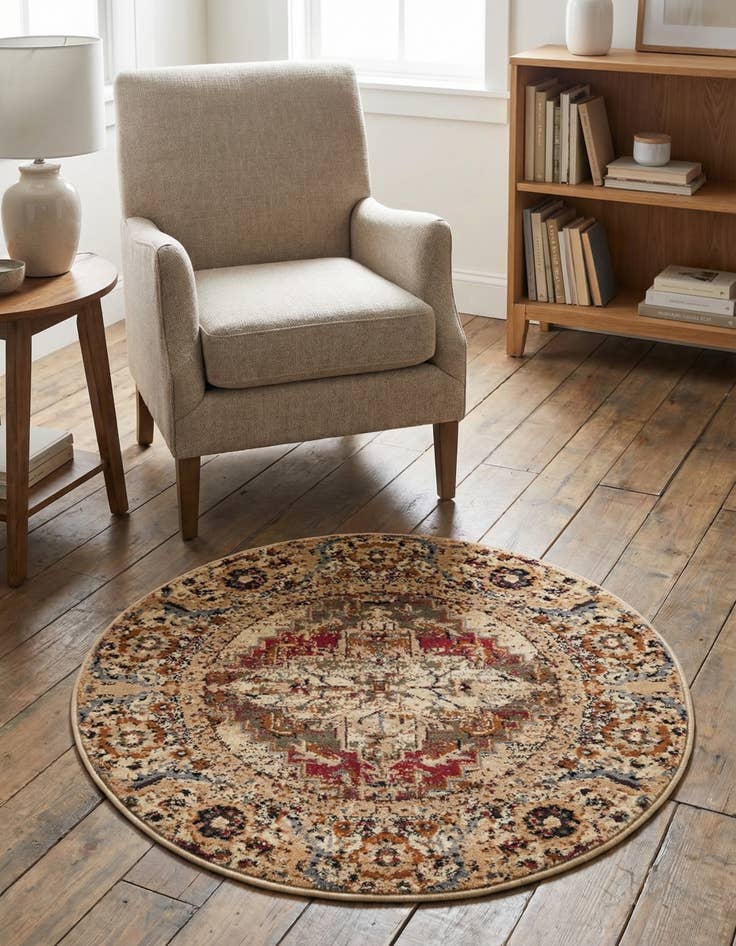 Detail image of 3' x 3' Saturn Round Rug
