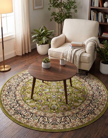 Green Nain Design Round Rug
